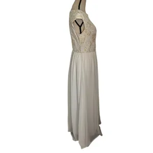 Candalite Glitter Lace Chiffon Maxi Dress Sz S Boho Fairy Flowy Cottage Formal thumbnail 6