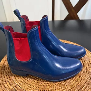 Lauren Ralph Lauren Tally Navy Blue Red Chelsea Rain Boots Womens 9 thumbnail 1
