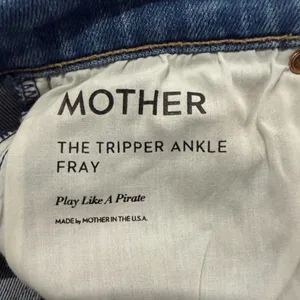 MOTHER The Tripper Ankle Fray Blue Distressed Straight Leg Jeans thumbnail 15