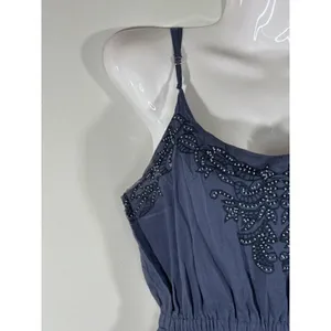 Love The Label Blue Intricate Beaded Details Maxi Dress XS Cottage core Coquette thumbnail 7