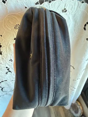 lululemon Feeling Ready Mini Velour Pouch Black Gold Logo Cosmetic Bag thumbnail 3