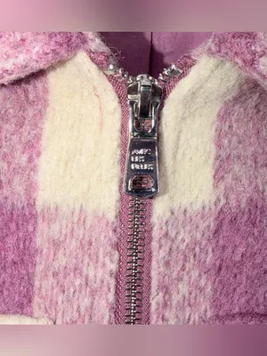 Anthropologie Avec Les Filles Women’s Pink Plaid Zip Crop Top Jacket Size Small thumbnail 10
