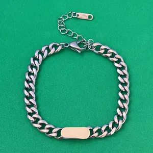Titanium Steel Link Chain Bracelet for Men Women,Punk Hip Hop Bracelet thumbnail 1