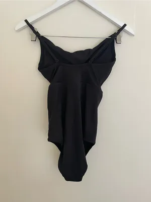 Aerie Shine Pique Twist Scoop Black Cutout One Piece Swimsuit Small Long thumbnail 5