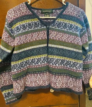 Vintage Pattern Cardigan Sweater Multiple thumbnail 1