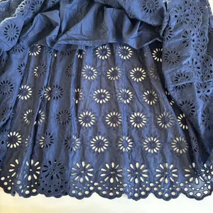 Madewell Floral Eyelet Embroidered Drop Waist Maxi Dress Women's XS NEW Navy thumbnail 6