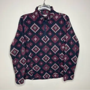 Eddie Bauer fleece quarter‎ zip pullover size large thumbnail 1