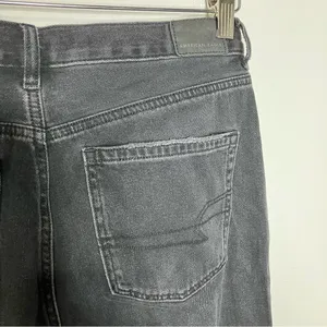 American Eagle Outfitters relaxed mom jeans‎ black distressed 6 X-long trendy thumbnail 3
