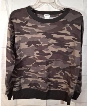 Splendid‎ Camo Long Sleeve TShirt Women's Size S thumbnail 1