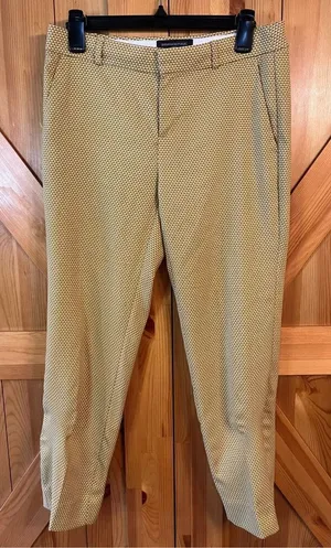 Banana Republic avery pants gold geometric design size 2 (3726) thumbnail 1