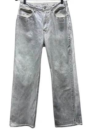 Abercrombie‎ & Fitch Curve Love 90s Relaxed Jeans High Rise Metallic Sz 28/6 thumbnail 1