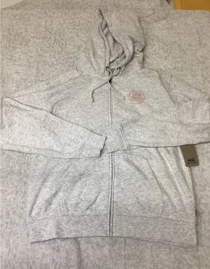 Vans Stackton Circ-K Full Zip Hoodie Grey Heather Salmon Logo VN0A7Z3D15P Mens M thumbnail 1