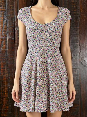 H&M Ditsy Floral Cotton Fit & Flare Dress - NWT 10 thumbnail 1