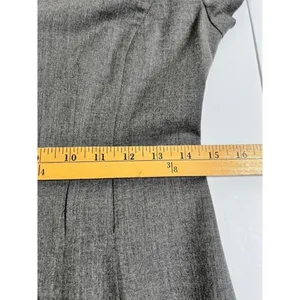 Ralph Lauren Grey Virgin Wool Blend Notched V-Neck Sheath Dress Size 4 thumbnail 9