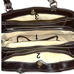 Nine & Co. Brown Leather Shoulder Bag with Silver Accents thumbnail 6