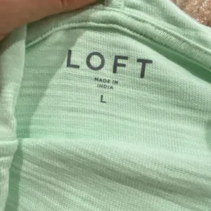 Loft Causal Mint Green‎ Pullover Hoodie 100% Knit Cotton Size Large thumbnail 7