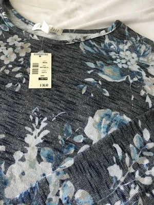 Aeropostale Blue Floral Print Long Sleeve Shirt thumbnail 4