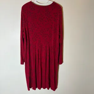 J. Jill WearEver Collection‎ Red Black Leaf Print Long Sleeve Midi Dress Size 1X thumbnail 8