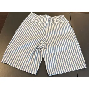 Lands End Women‎ Size 4 Blue White Striped Mid Rise Pull On Shorts Elastic Waist thumbnail 2