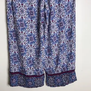 Loft Fluid Wide Leg Crop Pants in Medallion Linen Blend‎ ladies size medium thumbnail 12
