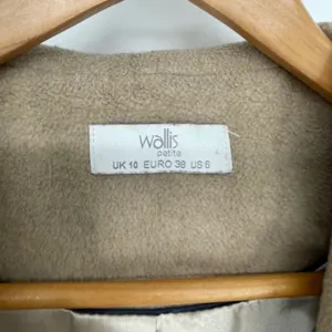 Wallis Petite Wool Blend Waterfall Coat Womens 6P Beige‎ Open Front Jacket thumbnail 3