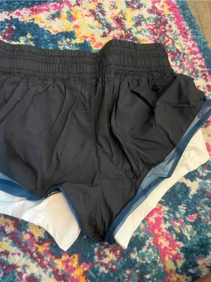 Free people movement Women’s Black Layered Athletic Shorts with Blue Trim thumbnail 8