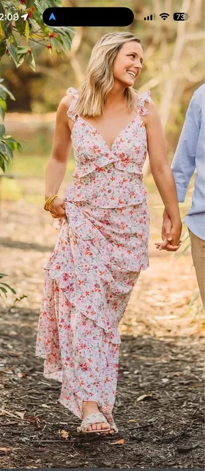 Pink Lily Dress Floral thumbnail 1
