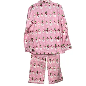 THE COMPANY STORE Pink Snowman Cotton Pj’s Flannel Pajamas * NWOT thumbnail 4