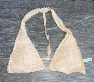 Cream/Pale Pink Halter Bralette thumbnail 1