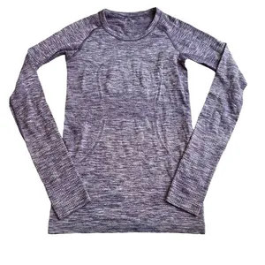 Lululemon Swiftly Tech Long Sleeve Crew Size 4‎ Space Dye Heathered Purple Fog thumbnail 1