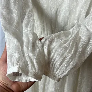 ModCloth Ivory Lace Maxi Dress Long Sleeve Sheer Overlay Lined Size S thumbnail 9