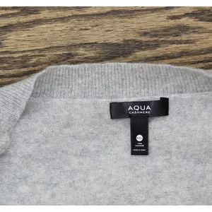 NWT Aqua Button Front Sweater Cashmere V-Neck Cardigan V10337 Light Gray 2XL thumbnail 9