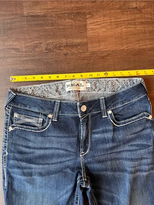 Ariat REAL Straight Leg Jeans Womens 32 XL Blue Dresden Real Mid Rise Straight thumbnail 3