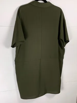 VICI Shirt Dress Small Olive Green Utility Button Front Pockets Casual thumbnail 9