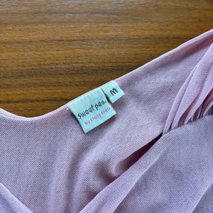2000s Vintage Sweet Pea by Stacy Frati Pink Mesh Tie Front Babydoll Top Medium thumbnail 4