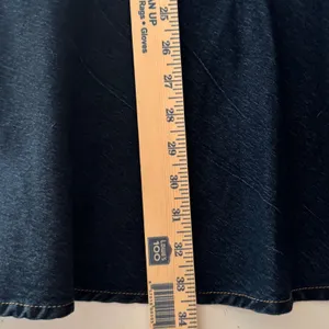 Dark Wash Denim Mermaid Midi Skirt Flounce Hem Contrast Stitch Indigo Size M thumbnail 5