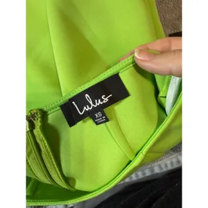 NWT Lulus Size XS Lime She's Bold‎ Neon Green Mini Skirt Y2K Stretch thumbnail 7
