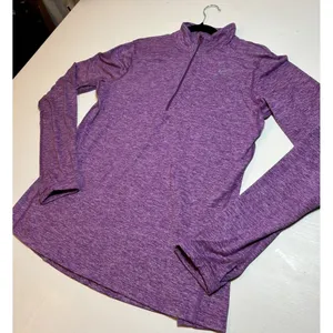 Nike Nike Heathered Purple Dri-FIT Pullover Sz M Nike Running w Thumbholes thumbnail 2