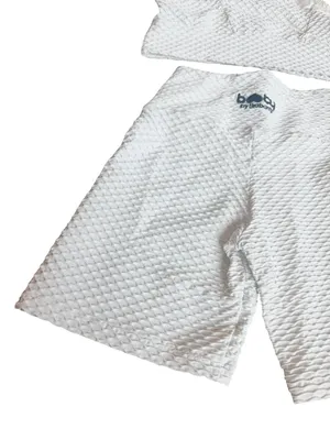 Booty by Brabants White Two Piece Workout Set Crop Top Shorts One Size Curvy thumbnail 12