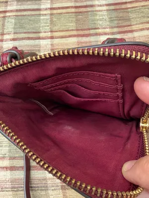 Tory Burch Burgundy Leather Logo Phone Crossbody thumbnail 3