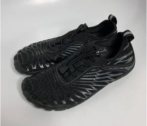 Hike Barefoot Water Shoes Women 39 Black Excellent Minimalist Bungee mesh hiking thumbnail 1