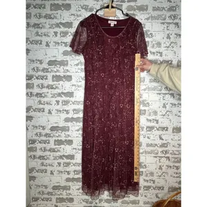Coldwater creek | women maroon layered dress floral thumbnail 9