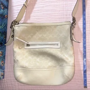 Coach Cream Signature Monogram Crossbody/ Shoulder Bag thumbnail 12