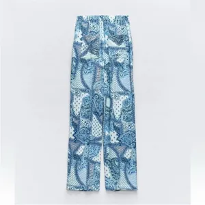 Zara Paisley Print wide leg pants thumbnail 4