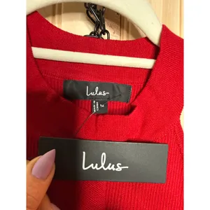 NWT Lulus Sunia Red Sleeveless Button-Front Midi Sweater Dress Wedding Party M thumbnail 7