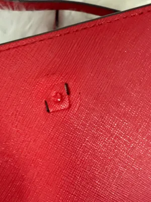 Tory Burch Emerson Combo Crossbody Red Leather Gold Logo Handbag thumbnail 6