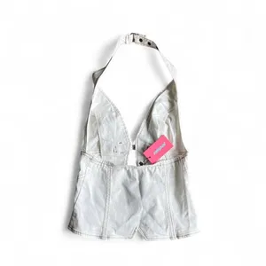 Edikted Women's White and Cream Crop-top thumbnail 2