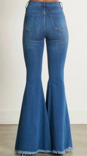 Flare High Waisted Bottoms Blue Size 30 thumbnail 4