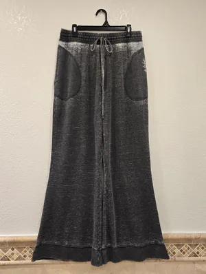 Free People Cozy Cool Girl Lounge Pants in a washed black grey finish XL thumbnail 2