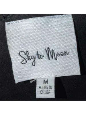 Sky to Moon Black Scallop Bow Mini Dress M thumbnail 7